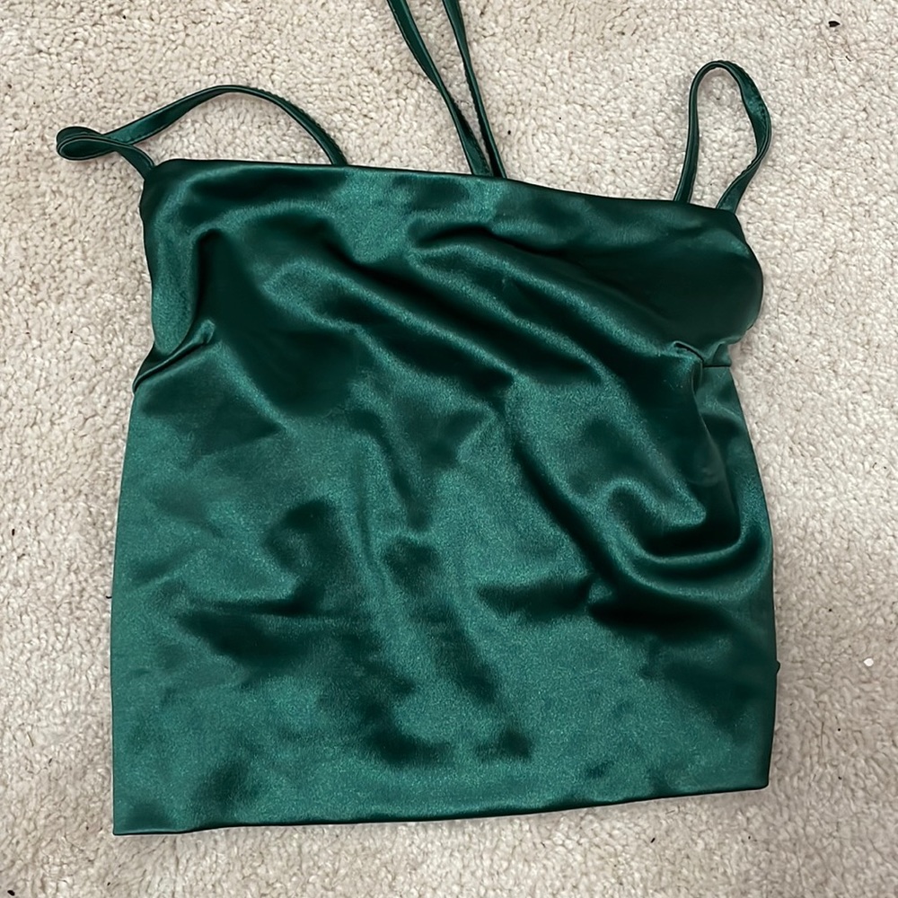 Adorable green silk top
